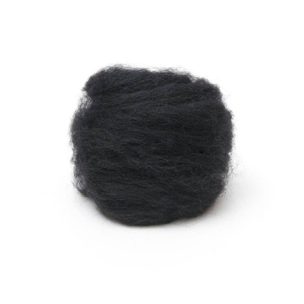 Black Corriedale Wool Roving 1 oz.
