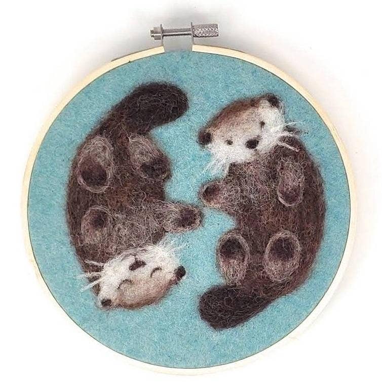 Otters in a Hoop Needle Felting Kit - SLOLife Studio & Mercantile