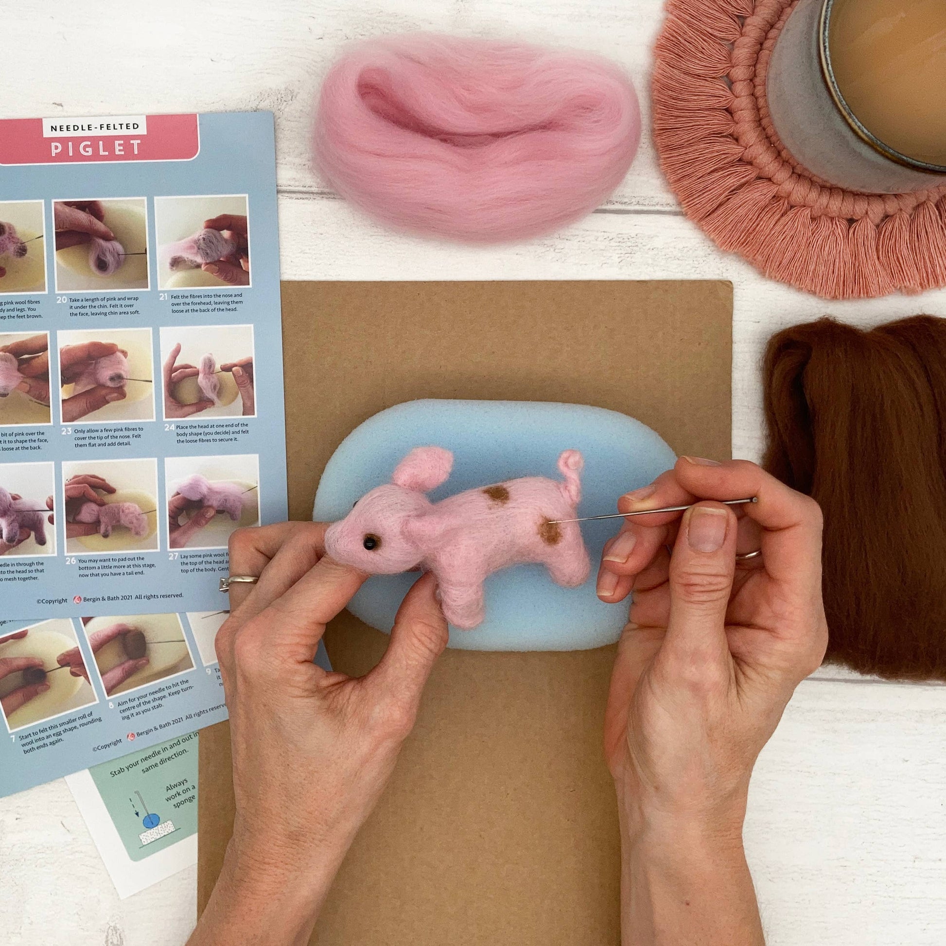 Needle Felting Piglet Kit - SLOLife Studio & Mercantile