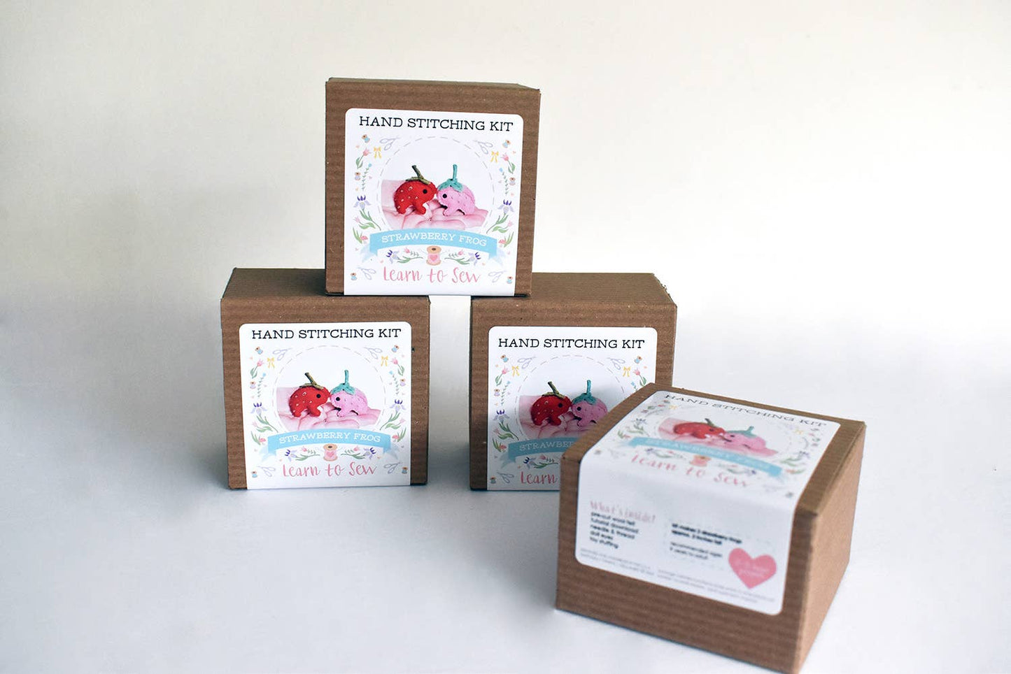 Felt Strawberry Frogs Mini Plush