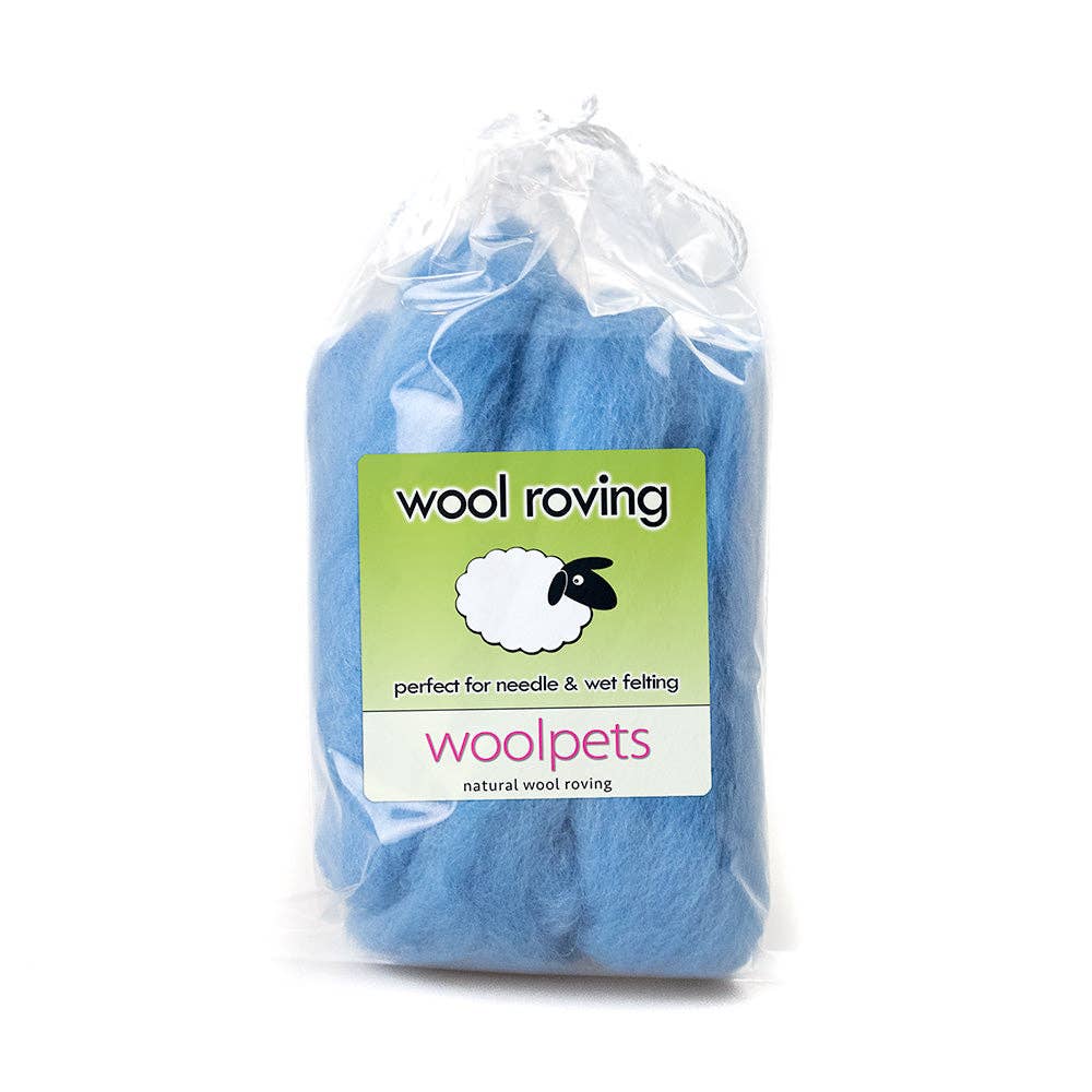Classic Blue Corriedale Wool Roving 1 oz.
