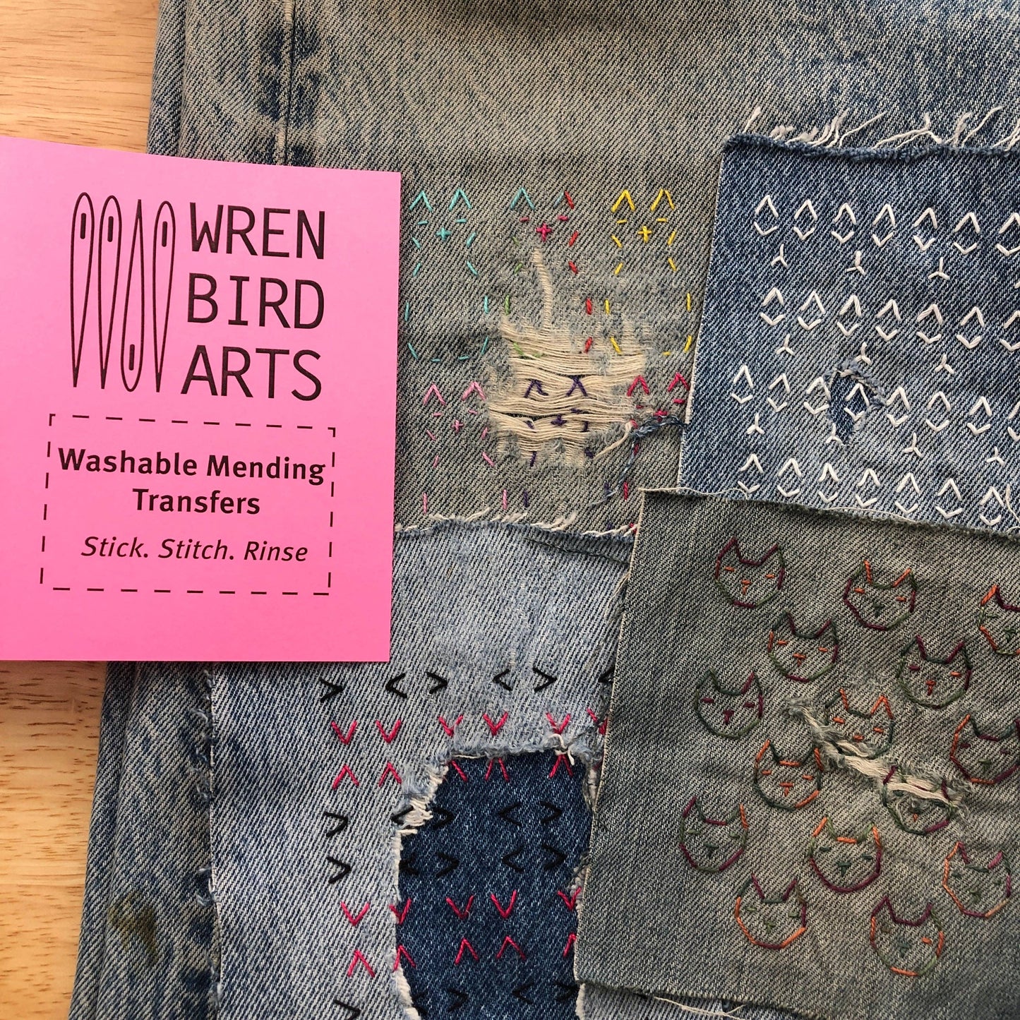 Washable Mending Transfers Set Cat Patterns - SLOLife Studio & Mercantile