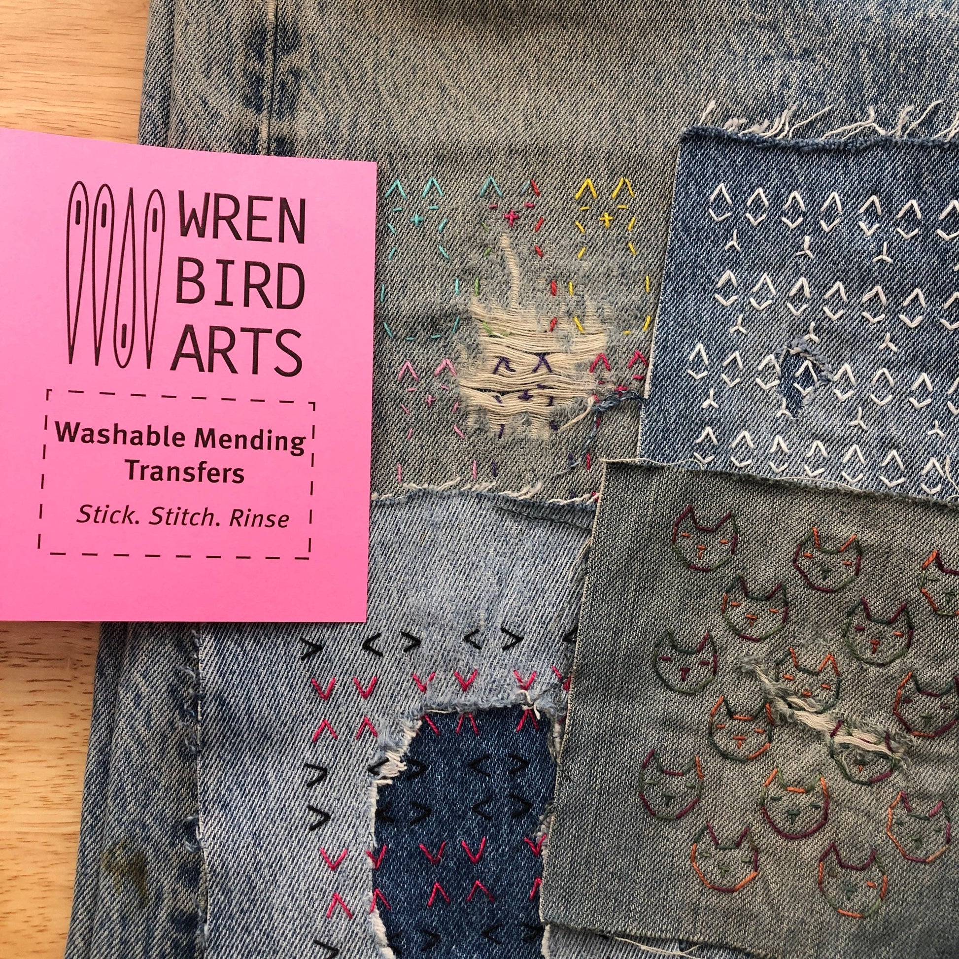 Washable Mending Transfers Set Cat Patterns - SLOLife Studio & Mercantile